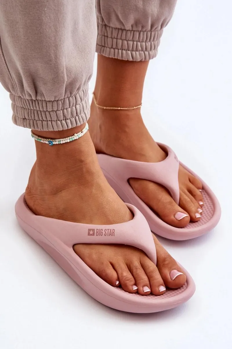 Online Damskie Piankowe Klapki Japonki Big Star NN274A650 Różowe Damskie Klapki Damskie Big Star|Klapki Basenowe