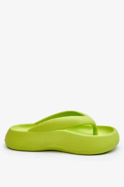 Hot Boto Damskie Piankowe Klapki Japonki Neonowy Żółty Roux