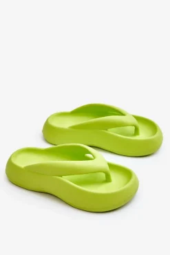 Hot Boto Damskie Piankowe Klapki Japonki Neonowy Żółty Roux