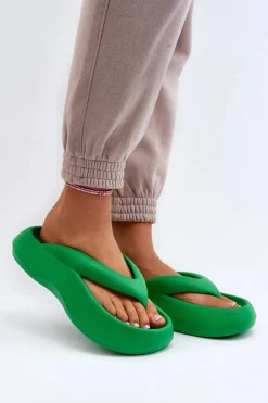 Discount Boto Damskie Piankowe Klapki Japonki Zielone Roux