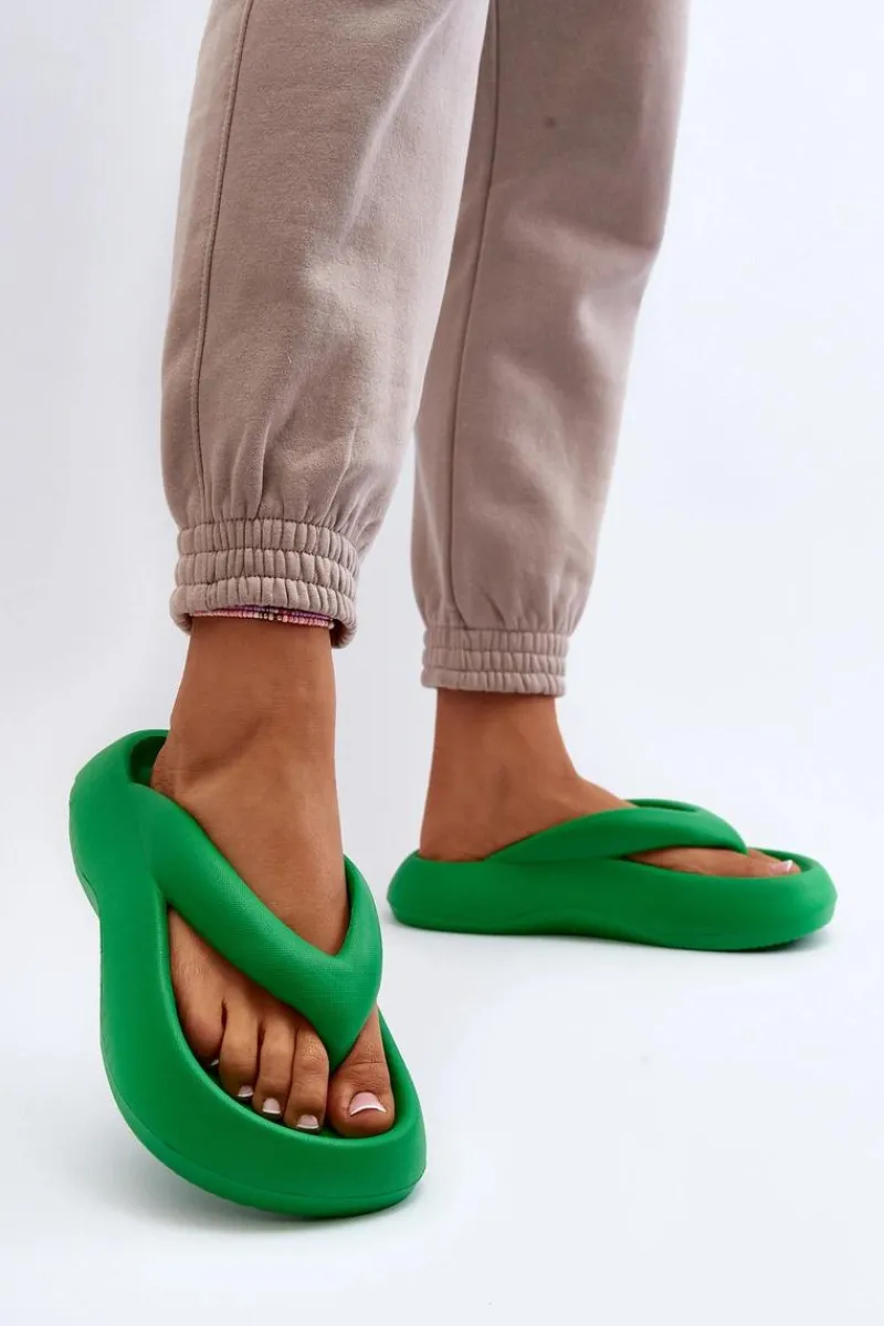 Discount Boto Damskie Piankowe Klapki Japonki Zielone Roux