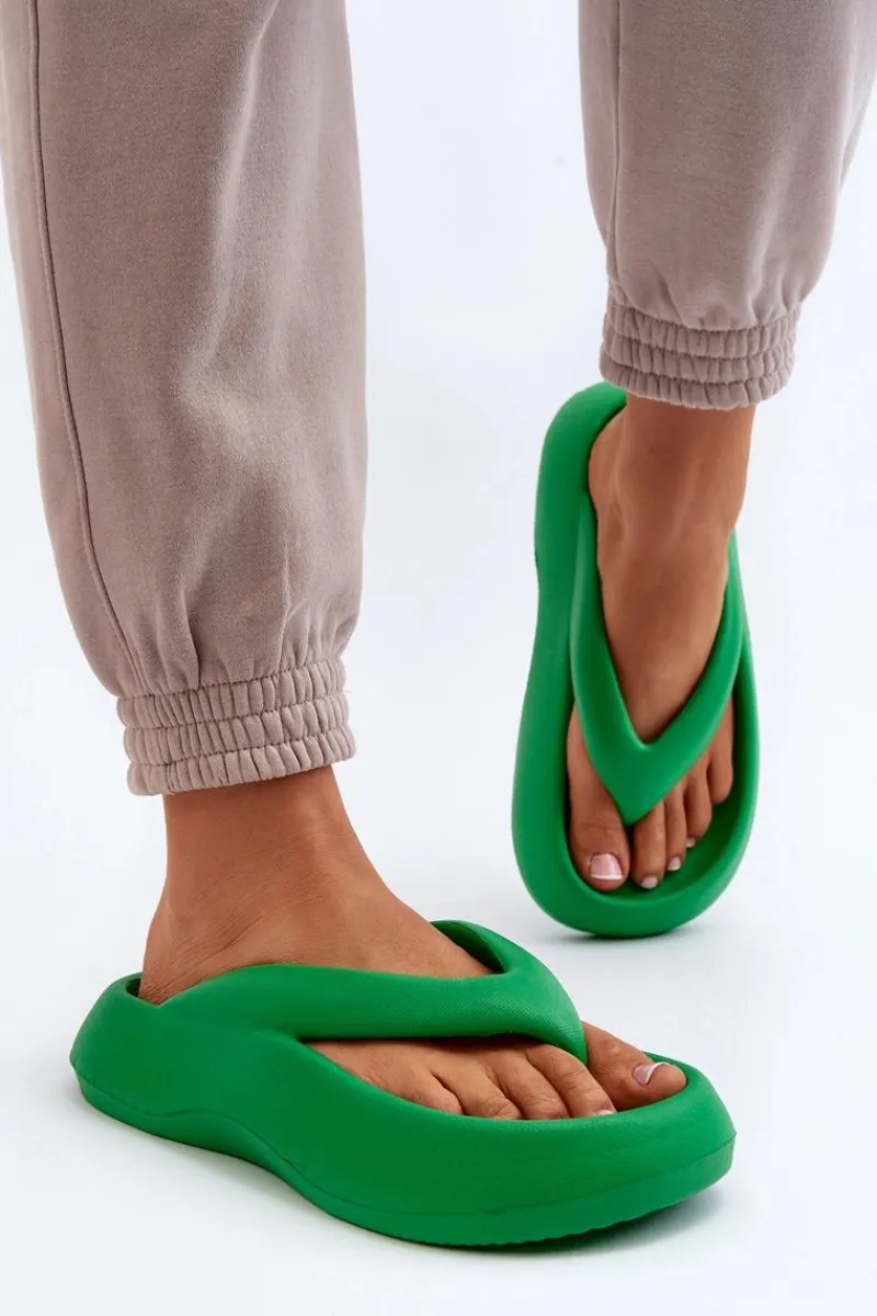 Discount Boto Damskie Piankowe Klapki Japonki Zielone Roux
