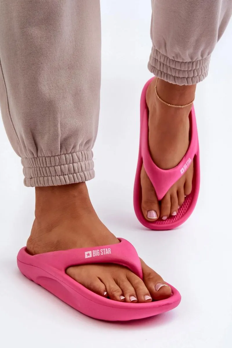 Klapki Damskie Big Star|Klapki Basenowe>Big Star Shoes Damskie Piankowe Klapki Japonki Big Star NN274A651 Fuksja