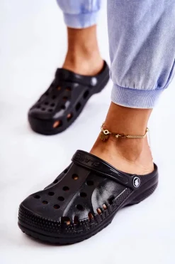 New Damskie Piankowe Klapki Kroksy EVA Czarne Damskie Klapki Damskie Klasyczne