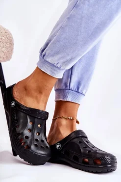 New Damskie Piankowe Klapki Kroksy EVA Czarne Damskie Klapki Damskie Klasyczne