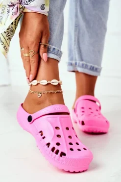 Online Boto Damskie Piankowe Klapki Kroksy EVA Różowe