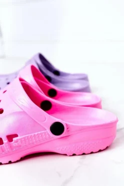 Online Boto Damskie Piankowe Klapki Kroksy EVA Różowe