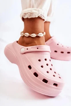 Damskie Piankowe Klapki Kroksy Różowe Coline Damskie Klapki Basenowe|Klapki Damskie Klasyczne