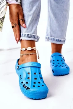 Damskie Piankowe Klapki Kroksy EVA Niebieskie Damskie Klapki Damskie Klasyczne