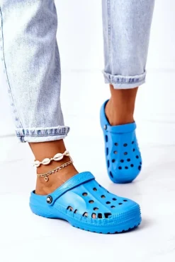 Damskie Piankowe Klapki Kroksy EVA Niebieskie Damskie Klapki Damskie Klasyczne