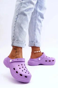 Online Damskie Piankowe Klapki Kroksy Fioletowe Coline Damskie Klapki Basenowe|Klapki Damskie Klasyczne
