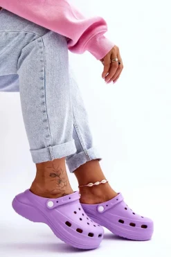 Online Damskie Piankowe Klapki Kroksy Fioletowe Coline Damskie Klapki Basenowe|Klapki Damskie Klasyczne