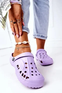 Discount Boto Damskie Piankowe Klapki Kroksy EVA Fioletowe