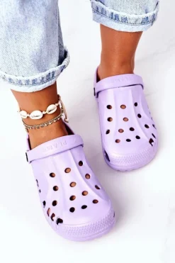 Discount Boto Damskie Piankowe Klapki Kroksy EVA Fioletowe
