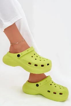 Boto Damskie Piankowe Klapki Limonkowe Elisra