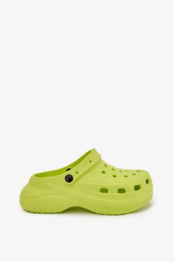 Boto Damskie Piankowe Klapki Limonkowe Elisra