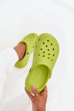 Boto Damskie Piankowe Klapki Limonkowe Elisra