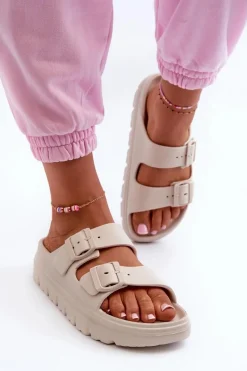 Klapki Basenowe|Klapki Na Platformie>Evento Damskie Piankowe Klapki Na Platformie Beżowe Melorea Beżowy