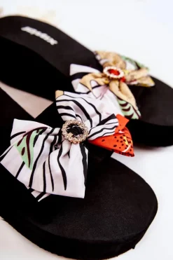 Clearance Boto Damskie Piankowe Klapki Na Koturnie Białe Silana