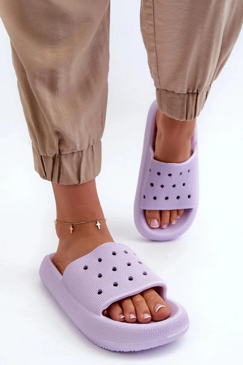 Klapki Basenowe|Klapki Damskie Klasyczne>Evento Damskie Piankowe Klapki Na Grubej Podeszwie Fioletowe Beula