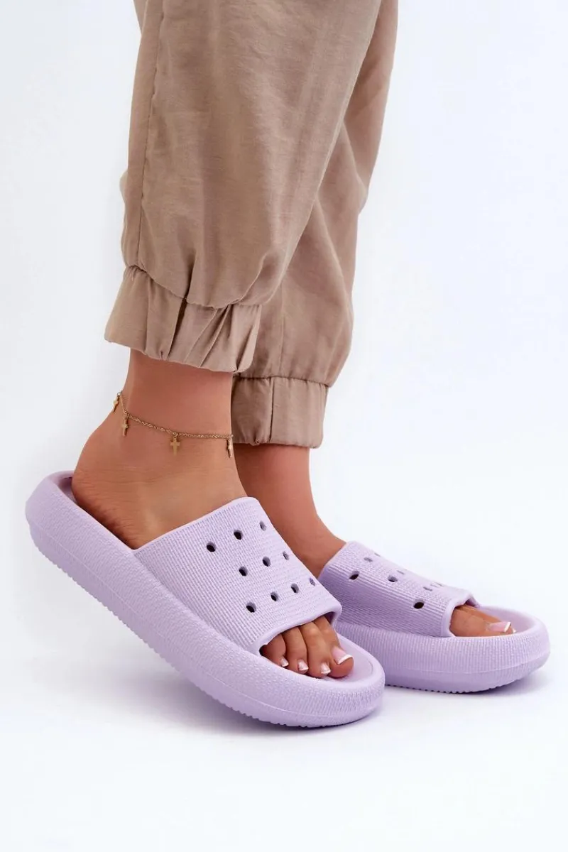 Klapki Basenowe|Klapki Damskie Klasyczne>Evento Damskie Piankowe Klapki Na Grubej Podeszwie Fioletowe Beula