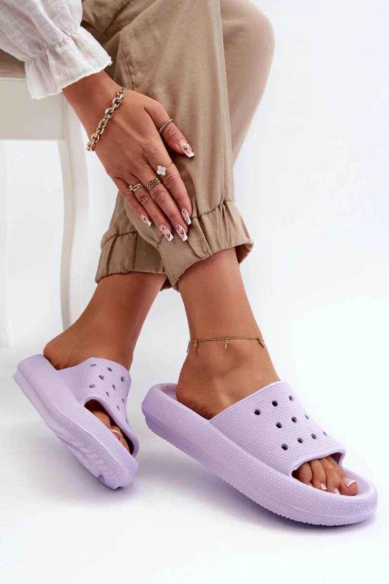 Klapki Basenowe|Klapki Damskie Klasyczne>Evento Damskie Piankowe Klapki Na Grubej Podeszwie Fioletowe Beula