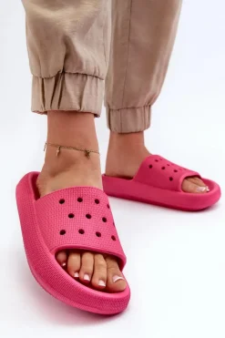 Best Evento Damskie Piankowe Klapki Na Grubej Podeszwie Fuksja Beula Różowy