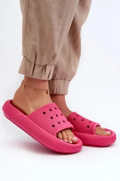 Best Evento Damskie Piankowe Klapki Na Grubej Podeszwie Fuksja Beula Różowy