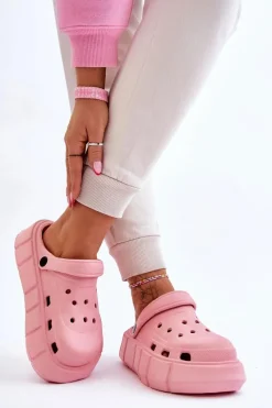 Outlet Boto Damskie Piankowe Klapki Na Platformie Różowe Beckett Różowy