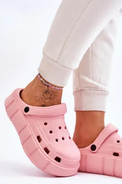 Outlet Boto Damskie Piankowe Klapki Na Platformie Różowe Beckett Różowy