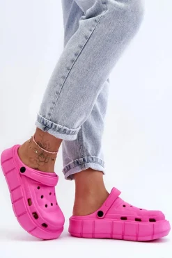 Klapki Basenowe|Klapki Na Platformie>Boto Damskie Piankowe Klapki Na Platformie Fuksja Beckett