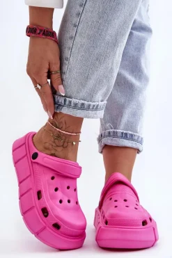 Klapki Basenowe|Klapki Na Platformie>Boto Damskie Piankowe Klapki Na Platformie Fuksja Beckett