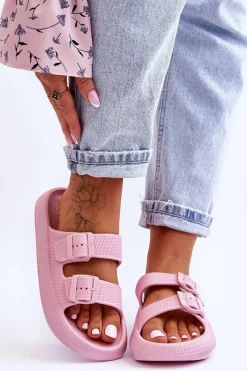 Klapki Basenowe|Klapki Damskie Klasyczne>Boto Damskie Piankowe Klapki Z Paskami Różowe Sharmen