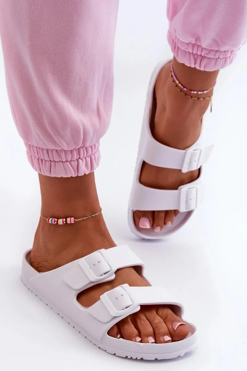 Klapki Basenowe|Klapki Na Platformie>Evento Damskie Piankowe Klapki Z Klamrami Białe Luciene Biały