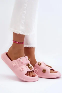 Klapki Na Platformie|Klapki Damskie Klasyczne>Boto Damskie Piankowe Klapki Z Ozdobami Różowe Cambrina