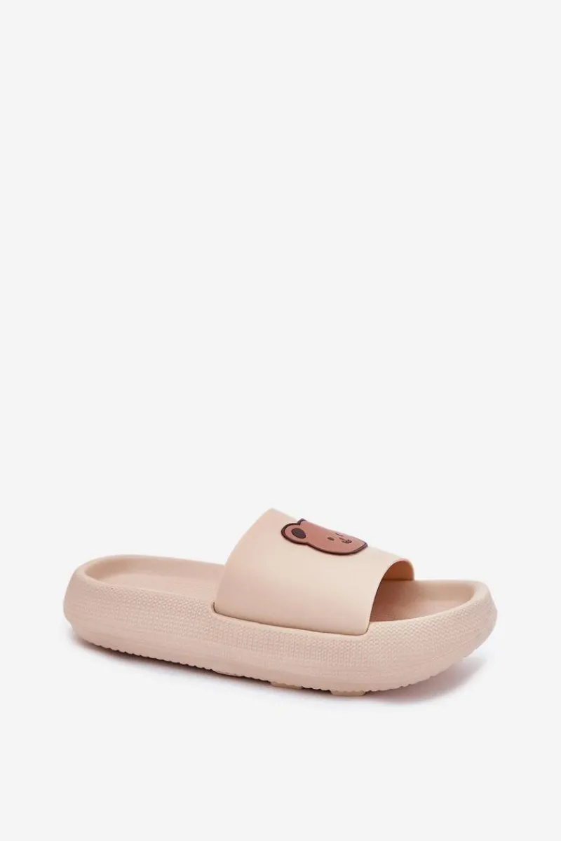 Clearance Boto Damskie Piankowe Klapki Z Misiem Beżowe Lalon