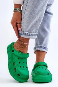 Online Damskie Piankowe Kroksy Na Platformie Zielone Beckett Damskie Klapki Basenowe|Klapki Na Platformie