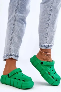 Online Damskie Piankowe Kroksy Na Platformie Zielone Beckett Damskie Klapki Basenowe|Klapki Na Platformie