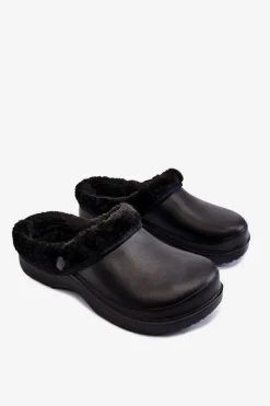 Klapki Z Futerkiem|Klapki Damskie Klasyczne>Boto Damskie Piankowe Ocieplane Klapki Kroksy Czarne Cova