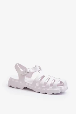 Online Damskie Piankowe Sandały Rzymianki Białe Gasaria Damskie Sandały Płaskie|Klapki Damskie Klasyczne