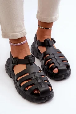 Discount Damskie Piankowe Sandały Rzymianki Czarne Gasaria Damskie Sandały Płaskie|Klapki Damskie Klasyczne