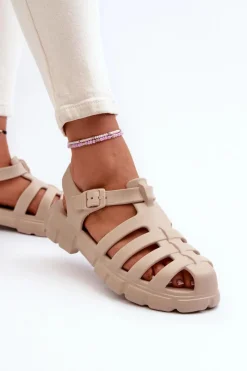 Sandały Płaskie|Klapki Damskie Klasyczne>Boto Damskie Piankowe Sandały Rzymianki Beżowe Gasaria