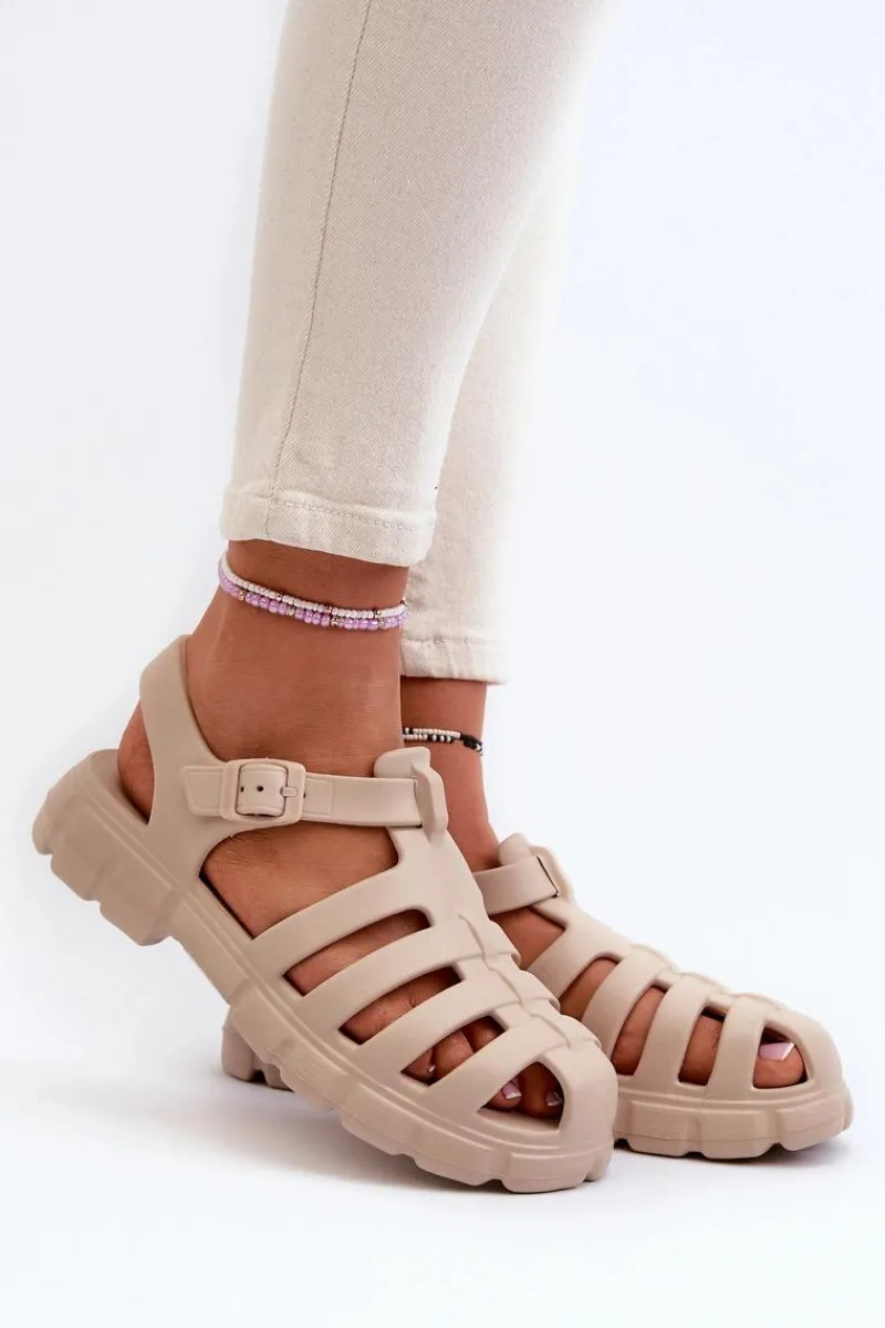 Sandały Płaskie|Klapki Damskie Klasyczne>Boto Damskie Piankowe Sandały Rzymianki Beżowe Gasaria