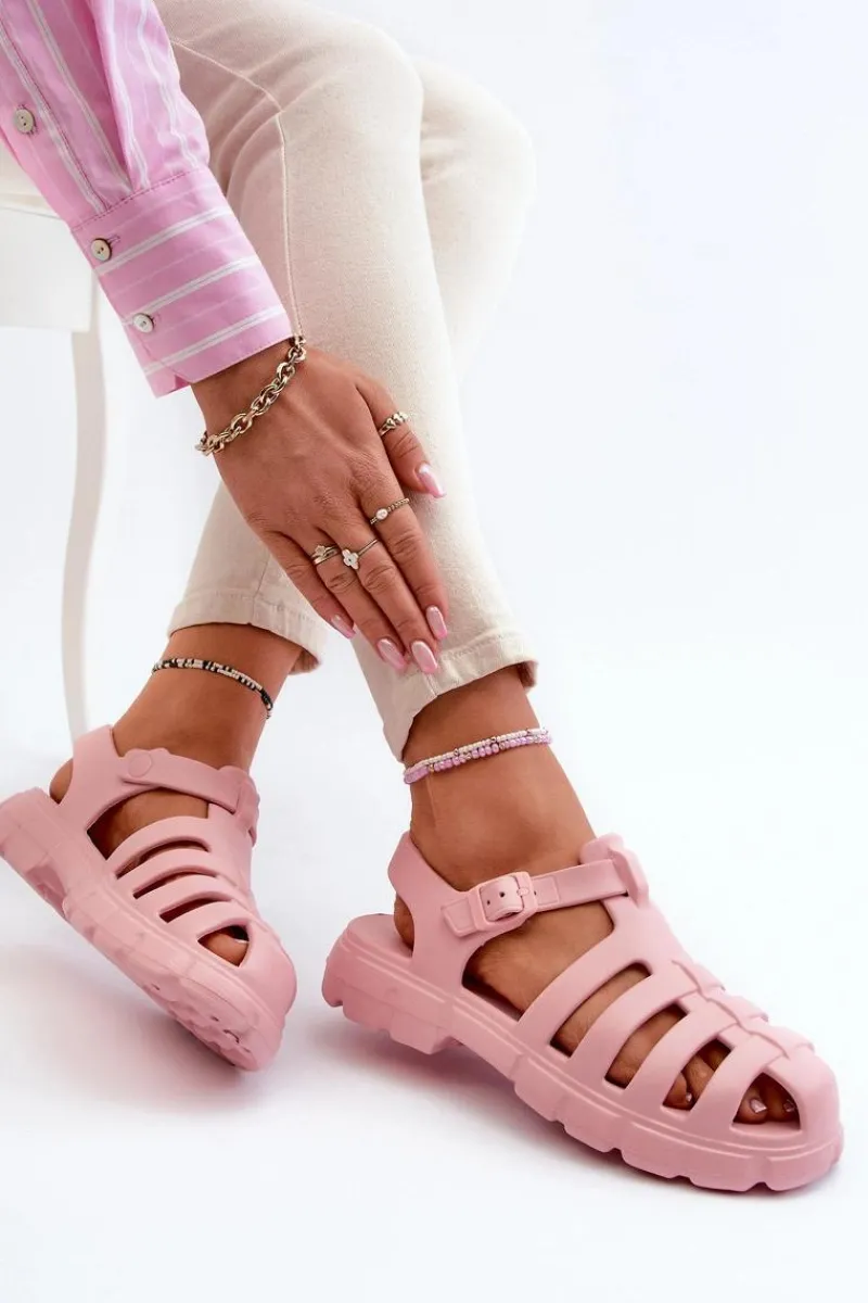 Discount Boto Damskie Piankowe Sandały Rzymianki Różowe Gasaria Różowy