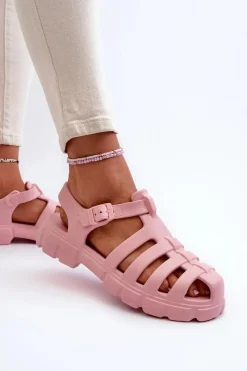Discount Boto Damskie Piankowe Sandały Rzymianki Różowe Gasaria Różowy
