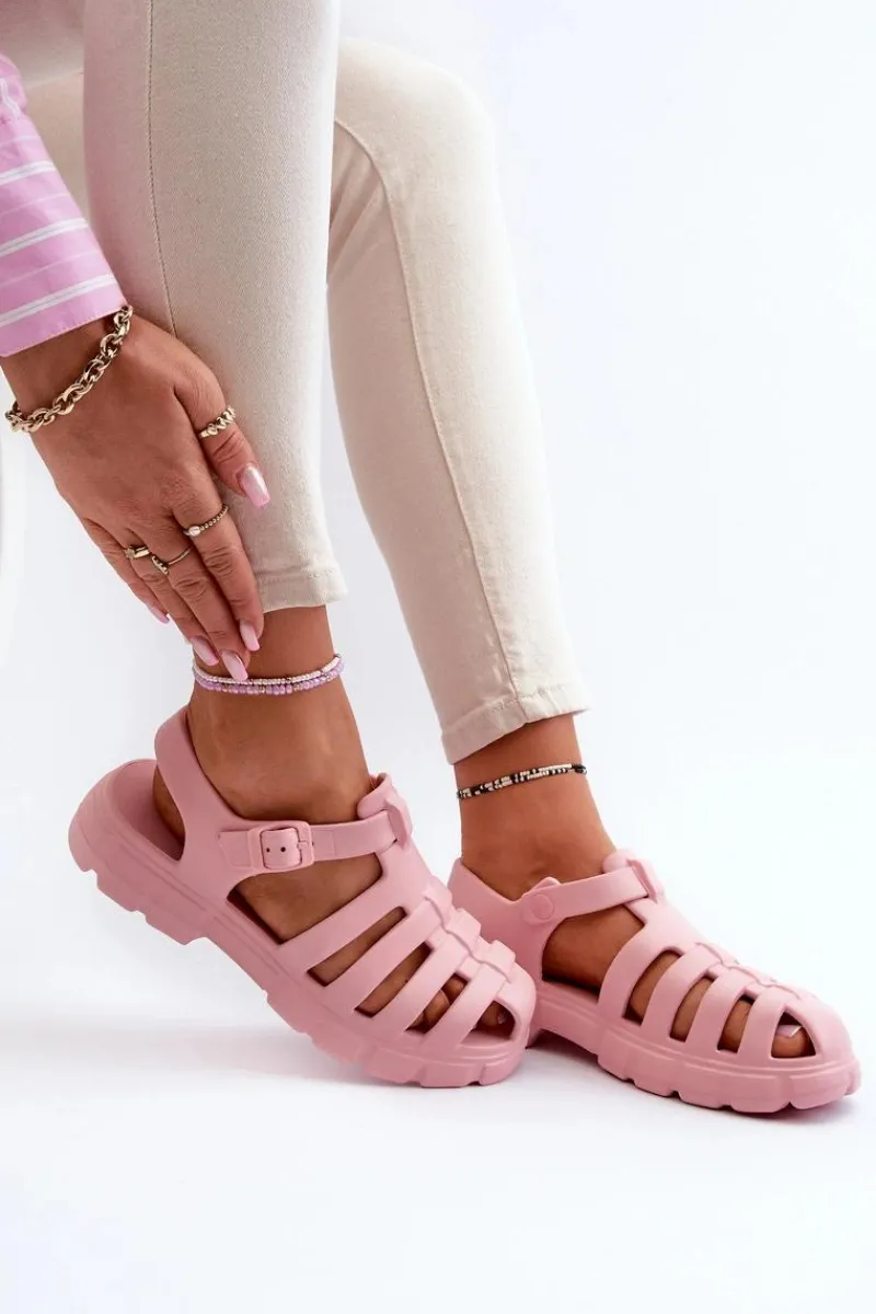 Discount Boto Damskie Piankowe Sandały Rzymianki Różowe Gasaria Różowy