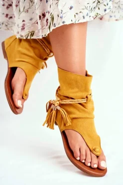 Sandały Płaskie><noscript><img width=