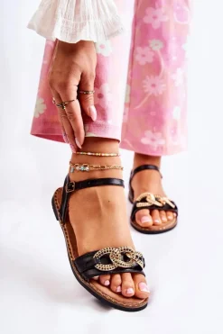 Sandały Płaskie><noscript><img width=