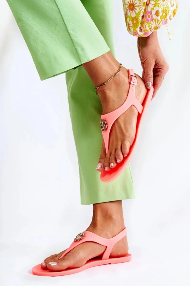 New Boto Damskie Sandałki Neonowe Pomarańczowe Sonner