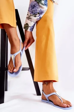 Sandały Gumowe>Boto Damskie Sandałki Niebieskie Storm